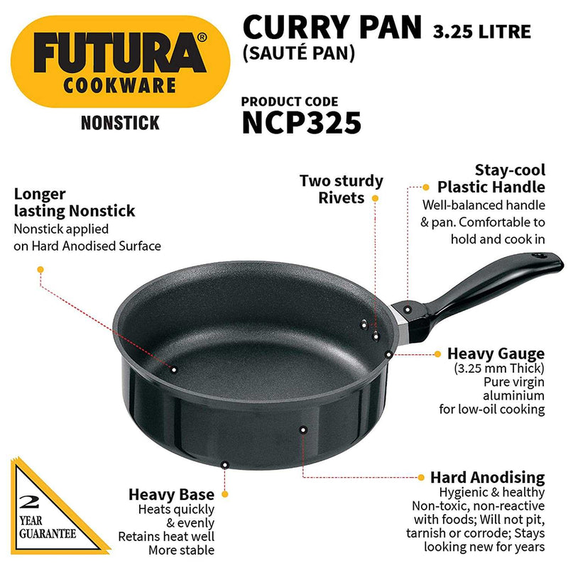 Hawkins Futura Non-Stick Saute Curry Pan with Lid / Without Lid