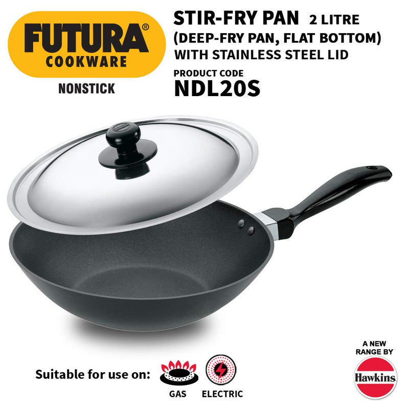 Hawkins Futura Non-Stick 2 Litre Deep-Fry Pan with Srainless Steel Lid - 5