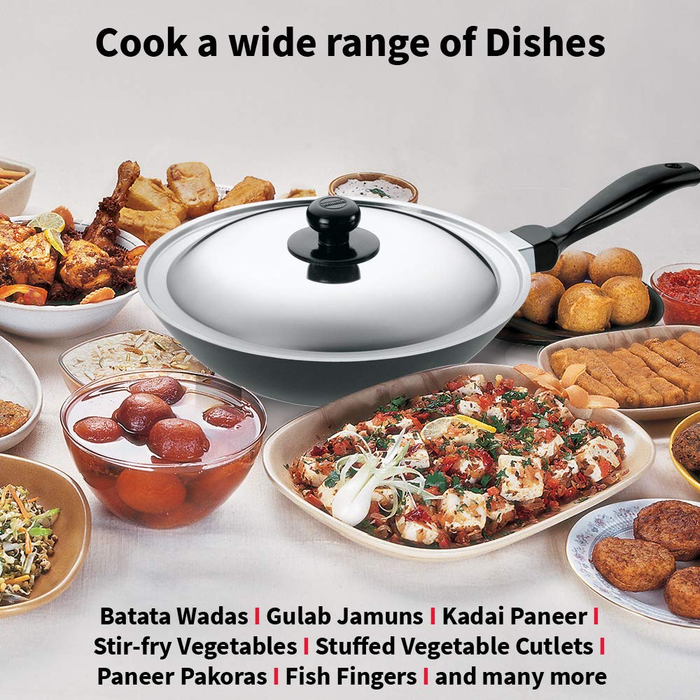 Hawkins Futura Non-Stick Litre Deep-Fry Pan with Srainless Steel