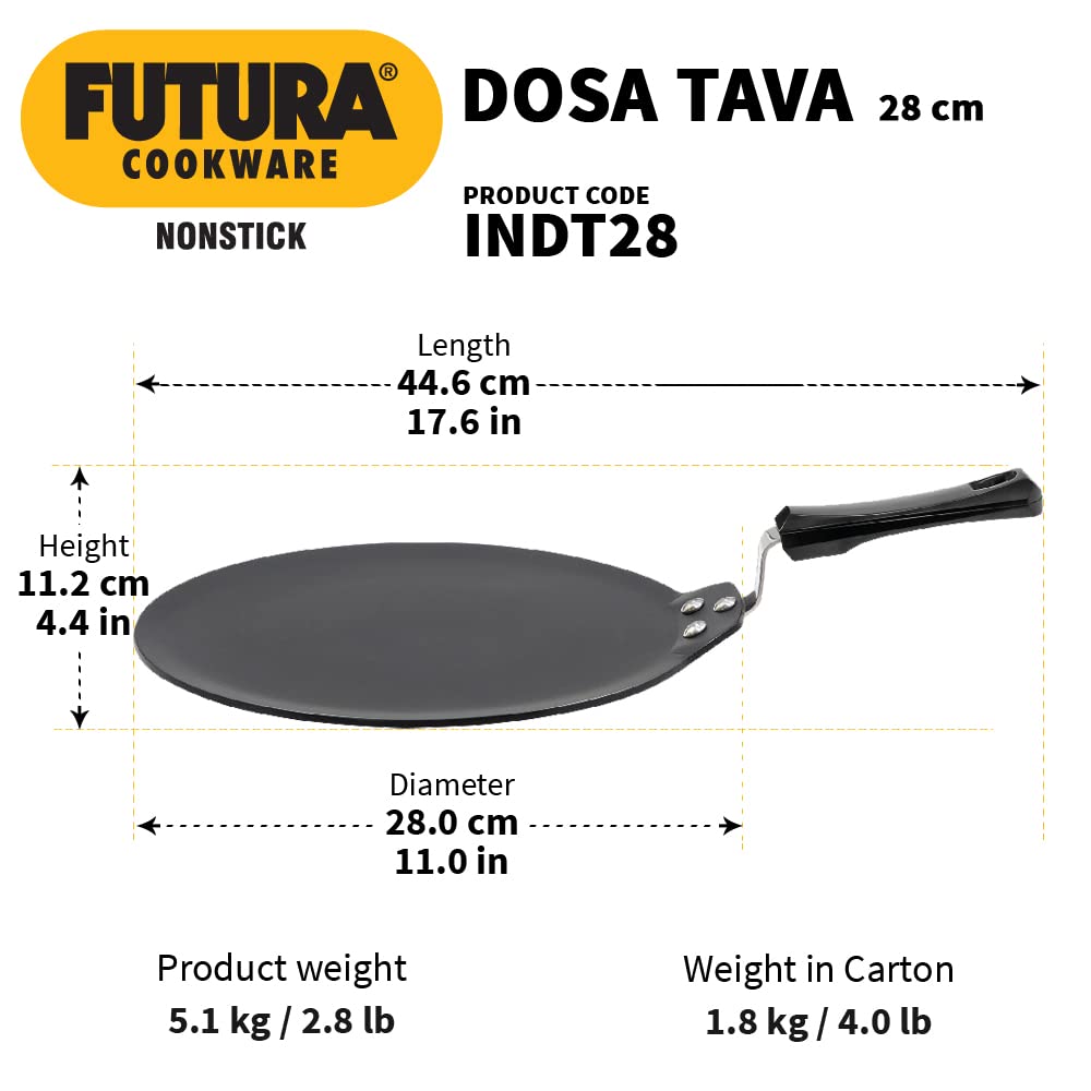 Hawkins Futura Nonstick Dosa Tava Induction Bottom Black