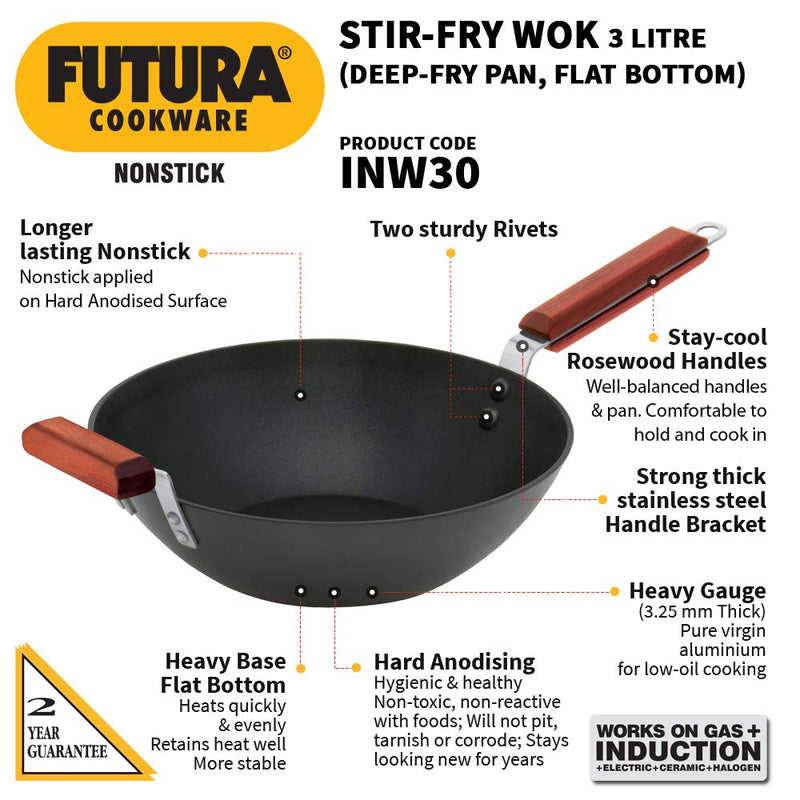 Hawkins Futura Nonstick 3 L Stir-Fry Deep-Fry Pan - 2