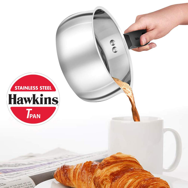 Hawkins Stainless Steel Induction Compatible TPan (Saucepan) - 1 Litre - Without Lid - 2