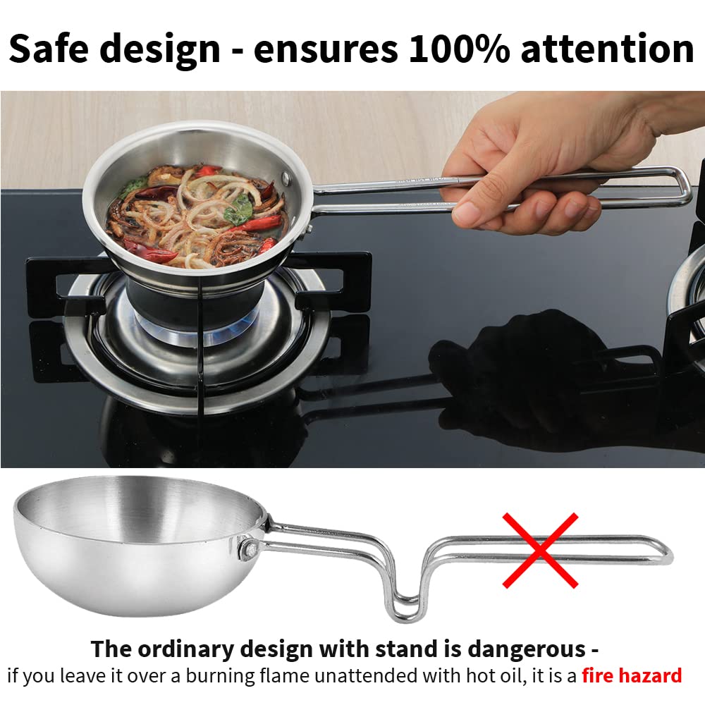 KSJONE Krasbestendige coating – mini-tadka pan voor eieren, specerijen, smeltende boter – en meer, tadka pan voor sag, dal, kadhi, dhokla (10,2 cm diameter KSJONE Krasbestendige coating – mini-tadka pan voor eieren, specerijen, smeltende boter – en meer, tadka pan voor sag, dal, kadhi, dhokla (10,2 cm diameter