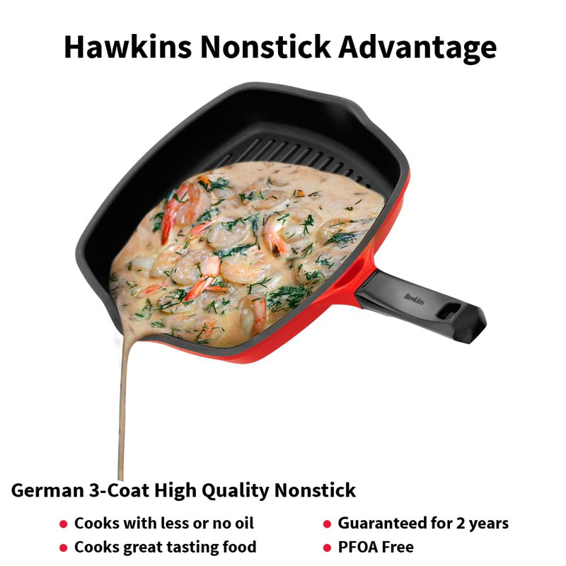 Hawkins Die Cast Nonstick 30 CM Grill Pan with Glass Lid - DCGP30G - 3