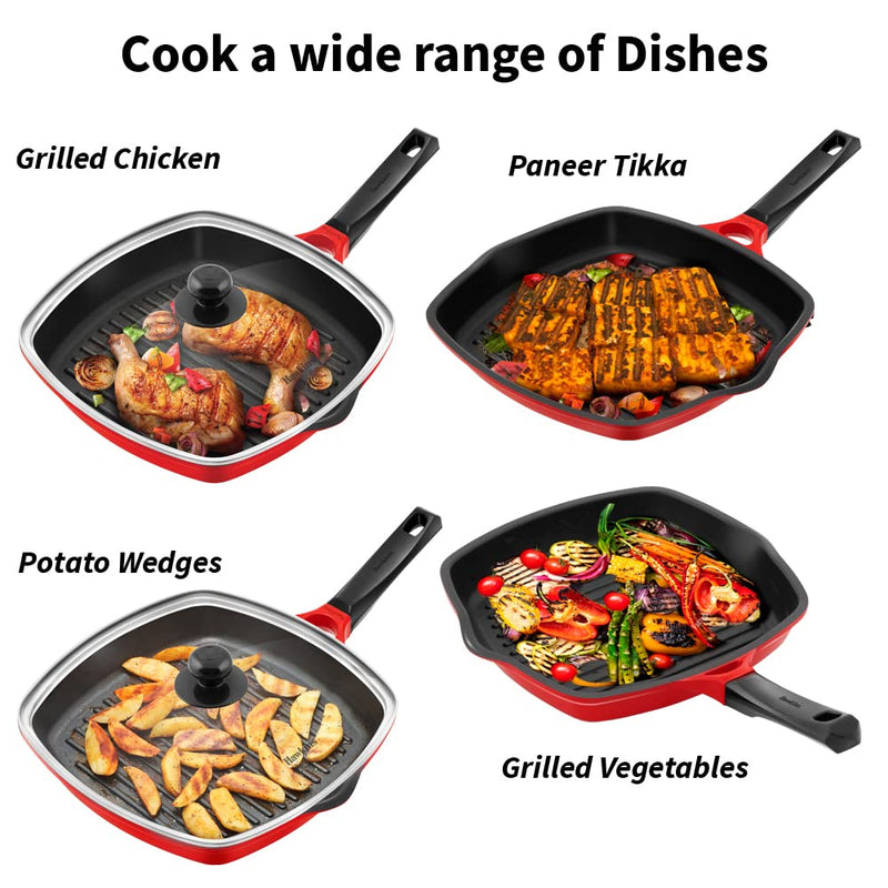 Hawkins Die Cast Nonstick 30 CM Grill Pan with Glass Lid - DCGP30G - 5