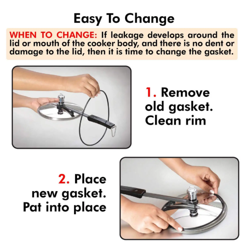 Hawkins Gasket Sealing Ring For 2 To 3 Liter Pressure Cookers Black