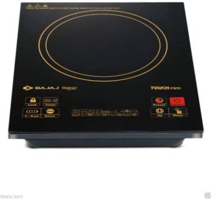 Bajaj Majstey Touch Pro Induction Cooker, 2000 Watts, Feather Touch, 6 Menu, Polished