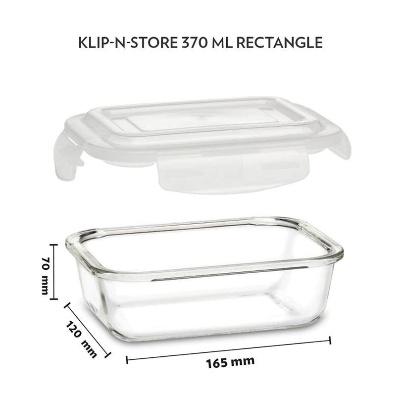 Borosil Klip N Store Rectangular Glass Storage Container - 3