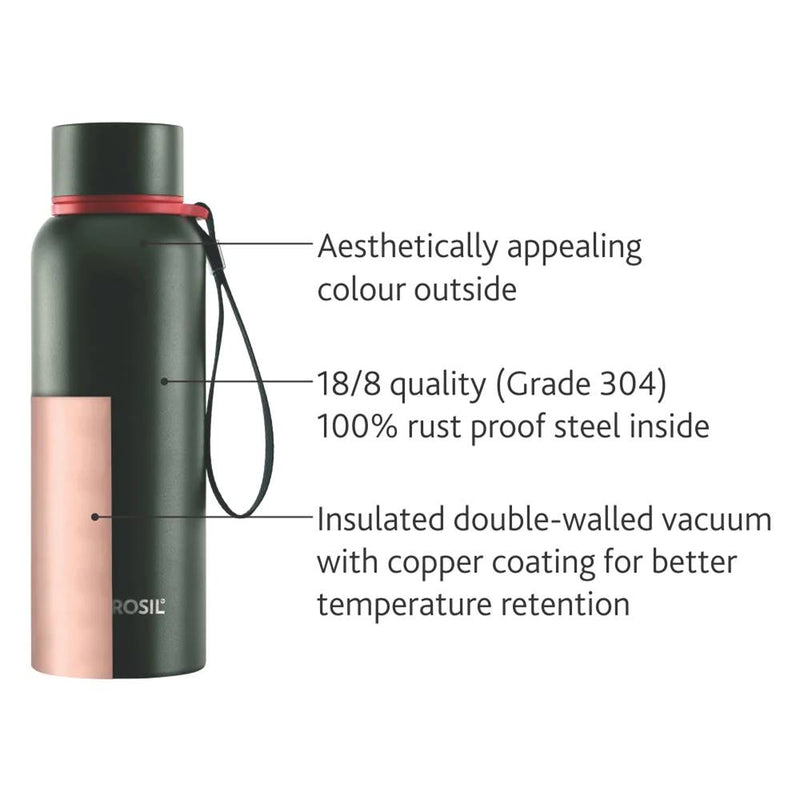 Borosil Stainless Steel Hydra Trek Vacuum Insulated Flask Water Bottle - 15