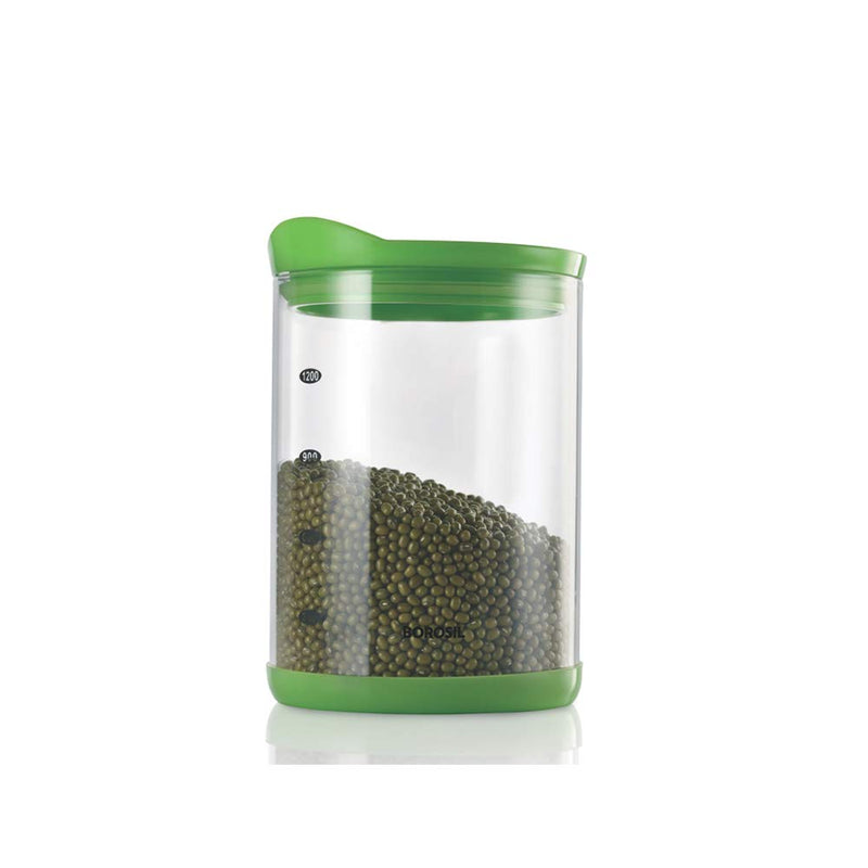 Borosil Stack N Store Glass Jar with Silicon Grip - 4
