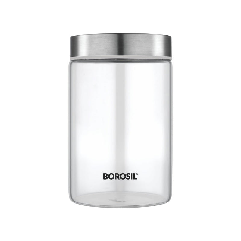 Borosil Endura Storage Glass Jar with SS Lid - 900 ML - 6