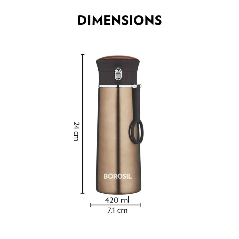 Borosil Stainless Steel Hydra Travelease Vacuum Insulated Flask Water Bottle - 14