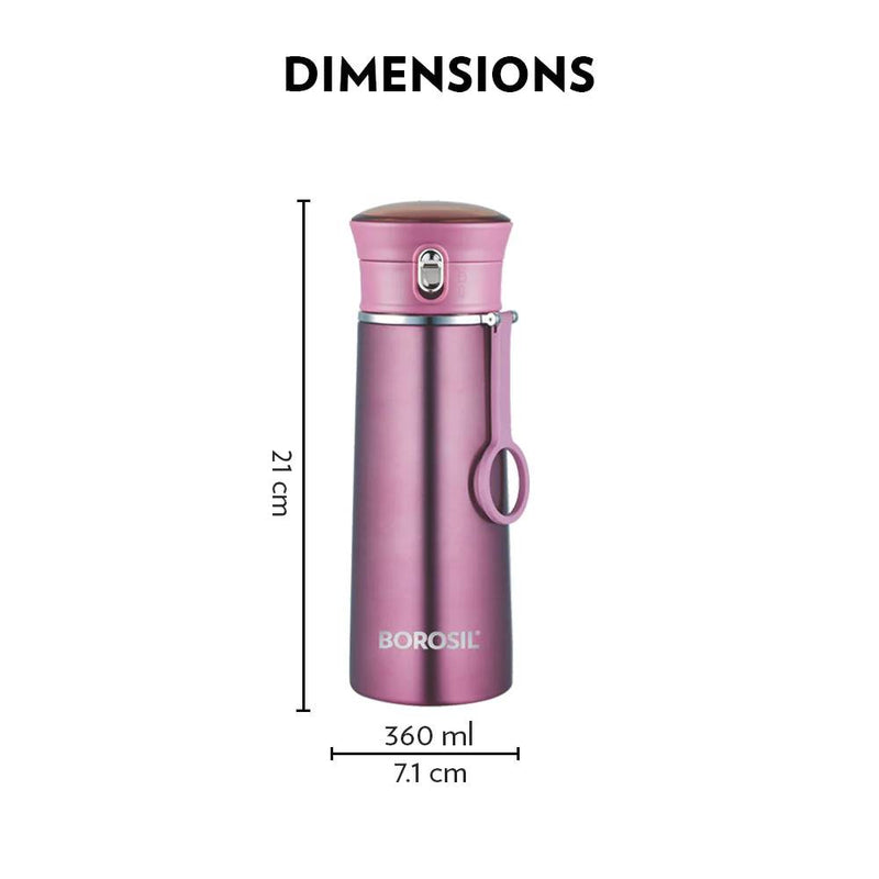 Borosil Stainless Steel Hydra Travelease Vacuum Insulated Flask Water Bottle - 3