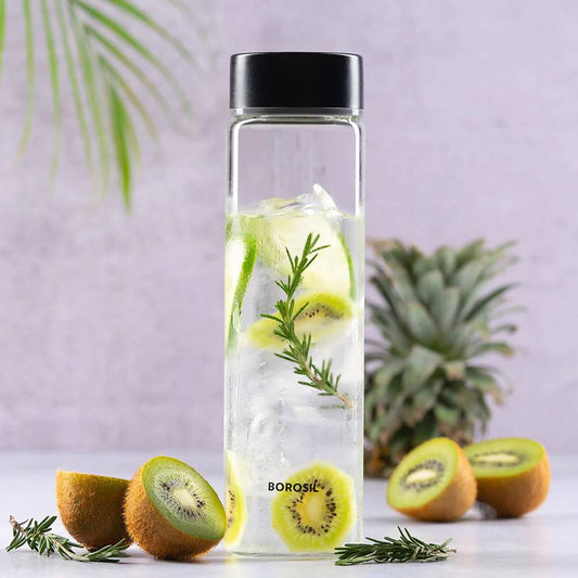 Borosil Neo Slim 550 ML Borosilicate Glass Bottle with Stainless Steel Lid - 5
