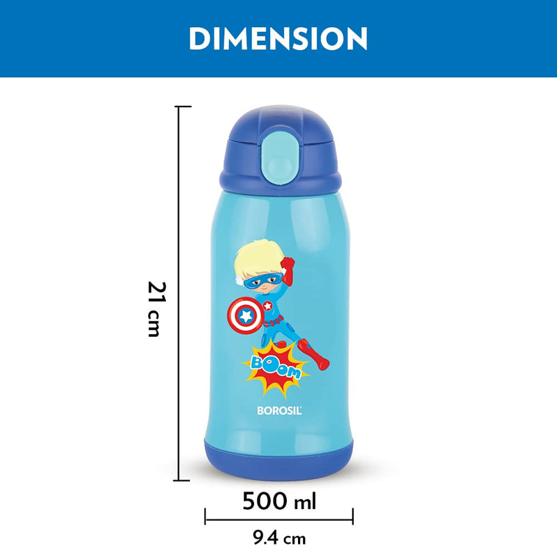 Borosil Hydra Superhero Vacuum Insulated Water Bottle for Kids - 3