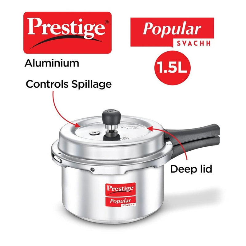 Prestige Popular Svachh Outer Lid Aluminium Pressure Cooker - 10162 - 2