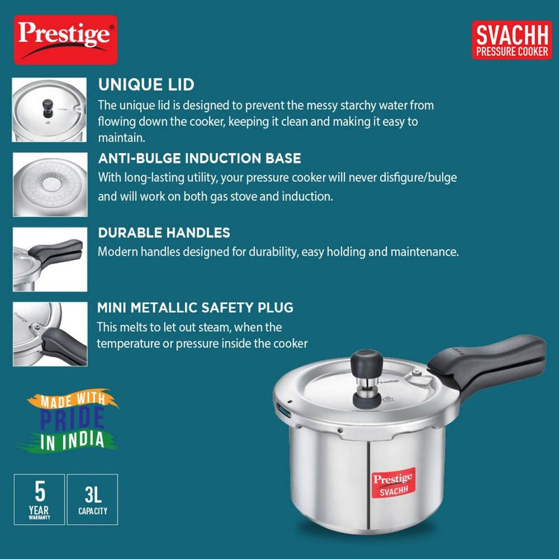 Prestige Svachh Aluminum Outer Lid Pressure Cooker - 10725 - 5