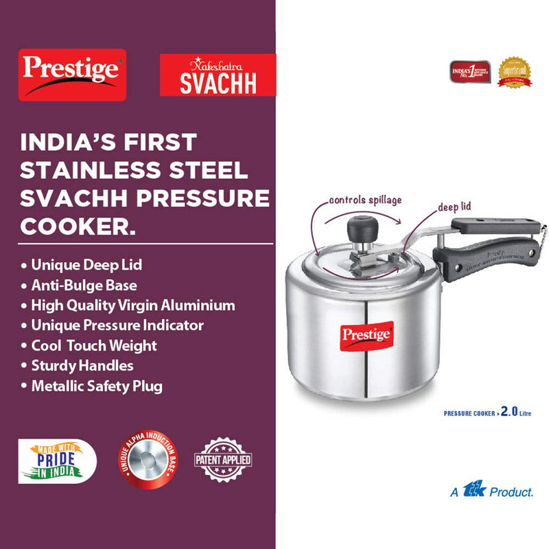 Prestige Nakshatra Svachh Aluminium Inner Lid Pressure Cooker - 10729 - 8