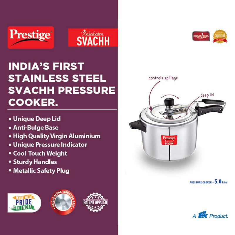 Prestige Nakshatra Svachh Aluminium Inner Lid Pressure Cooker - 10731 - 16