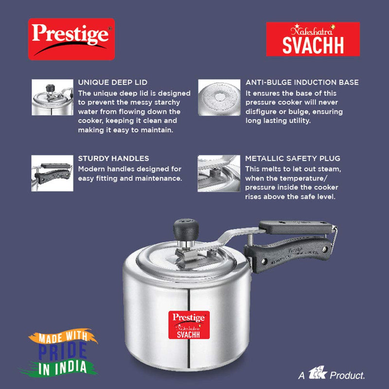 Prestige Nakshatra Plus Svachh Aluminium Inner Lid Pressure Cooker - 10733 - 7