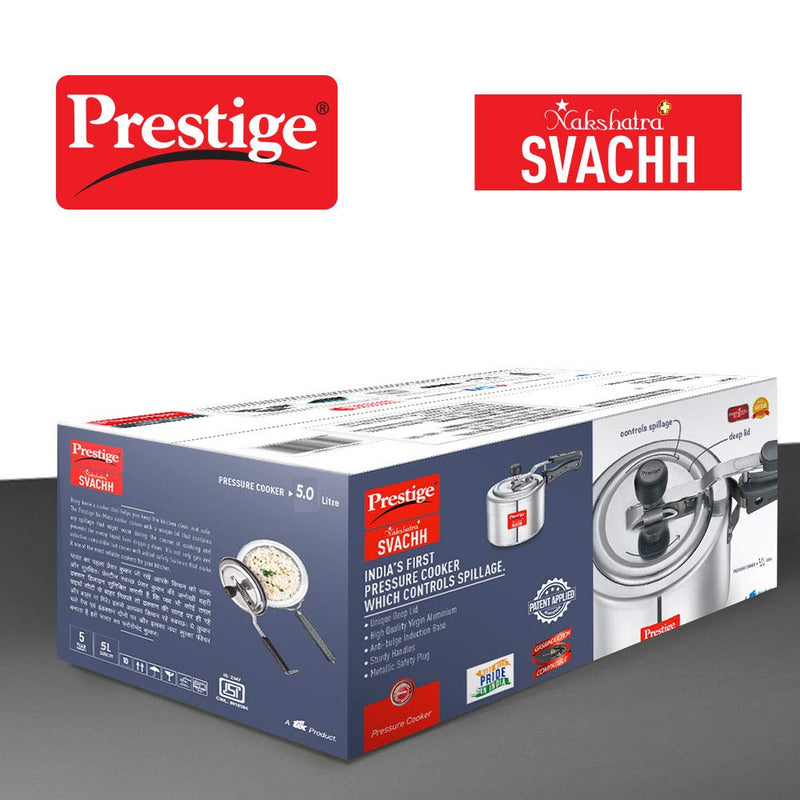 Prestige Nakshatra Plus Svachh Aluminium Inner Lid Pressure Cooker - 10734 - 12