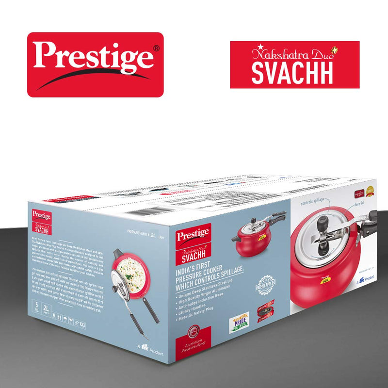 Prestige Svachh Nakshatra Duo Plus Aluminium Handi Pressure Cooker Red - 10751 - 5