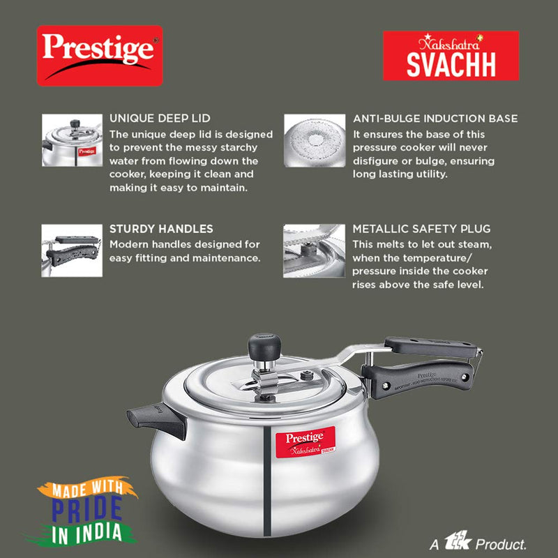 Prestige Svachh Nakshatra Plus Aluminium Handi Pressure Cooker - 10757 - 14