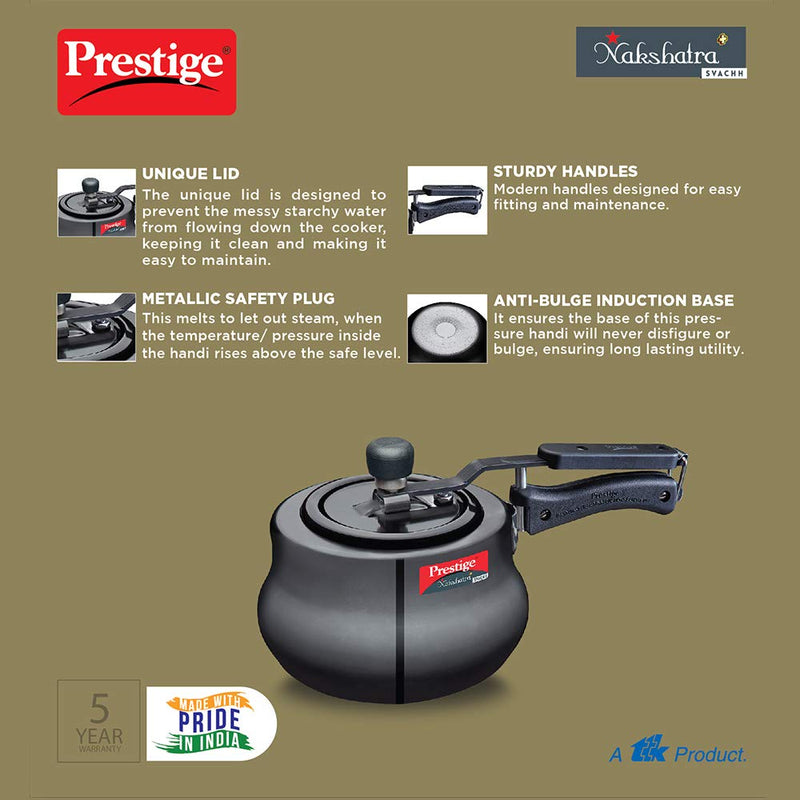 Prestige Nakshatra Plus Svachh Hard Anodised Pressure Handi - 10759 -4