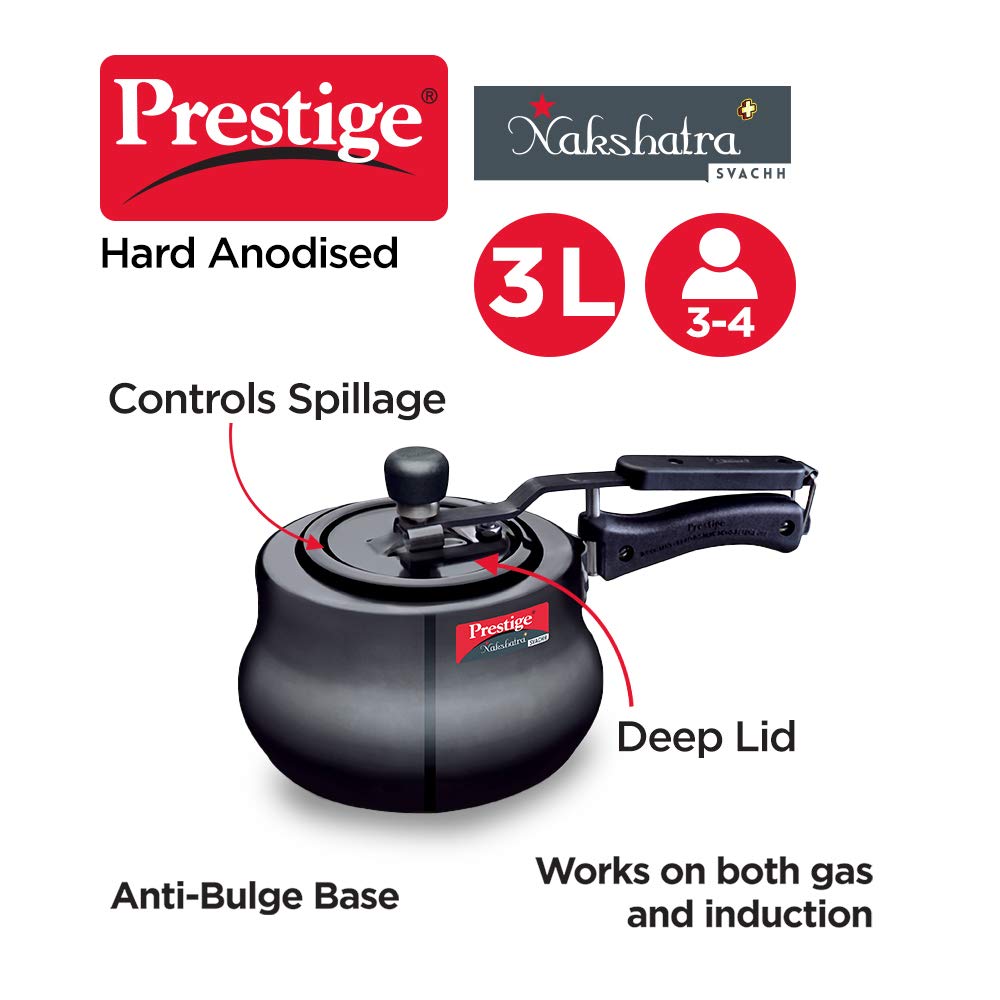 Prestige Nakshatra Plus Svachh Hard Anodised Pressure Handi - 10760 - 7