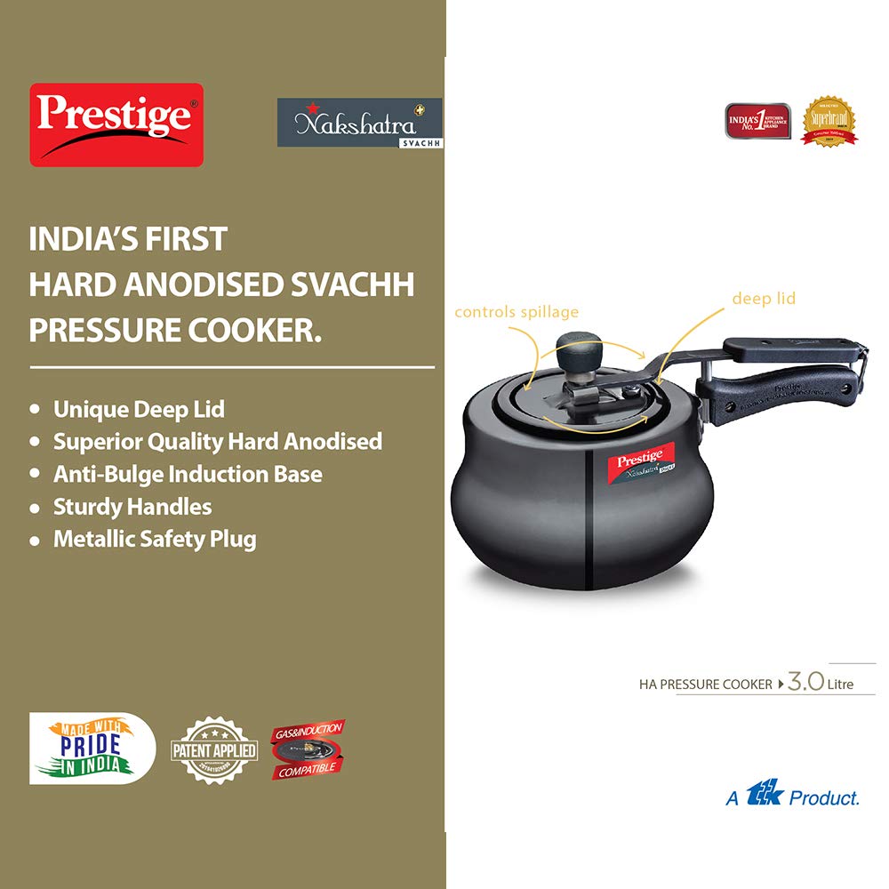 Prestige Nakshatra Plus Svachh Hard Anodised Pressure Handi - 10760 - 8