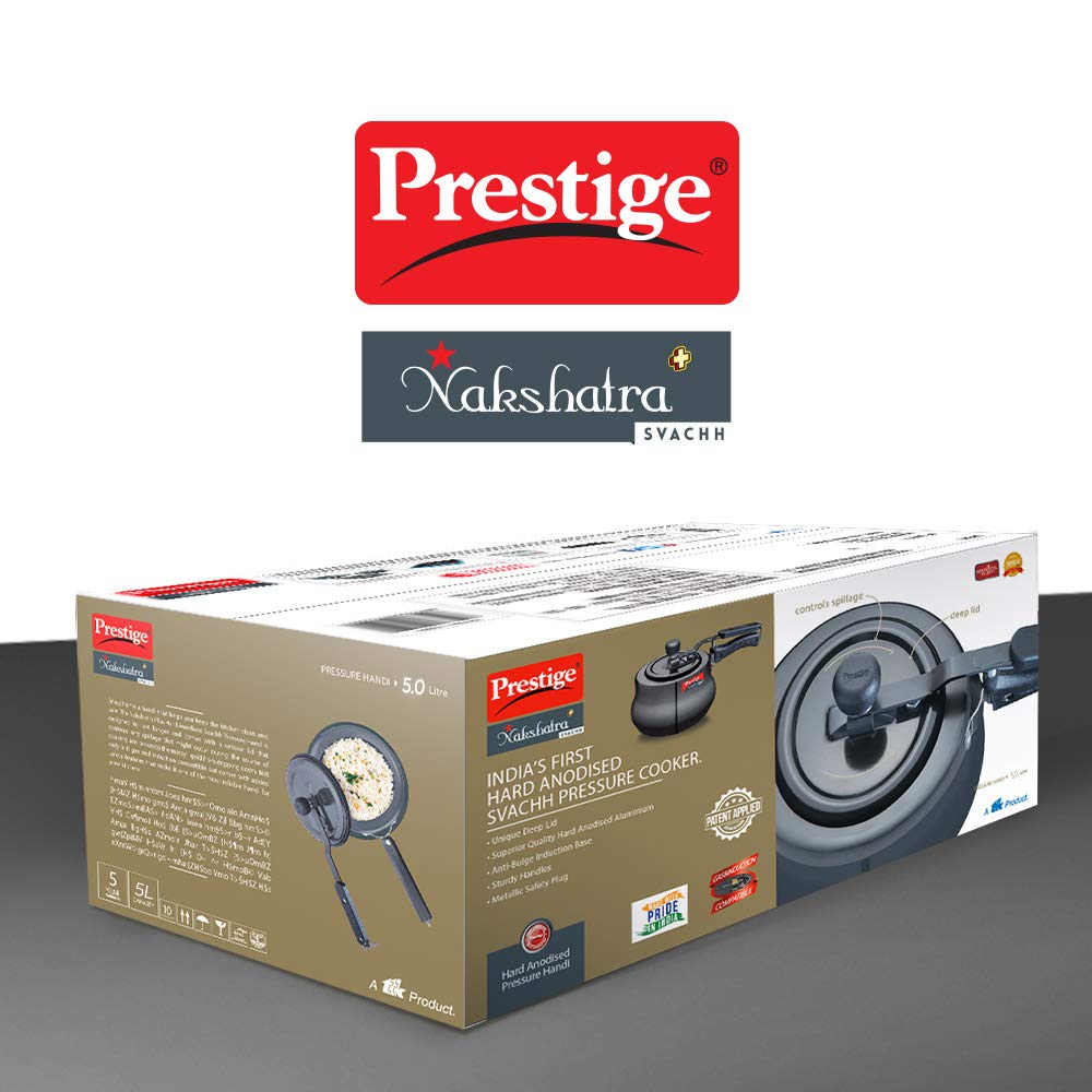 Prestige Nakshatra Plus Svachh Hard Anodised Pressure Handi - 10761 - 15