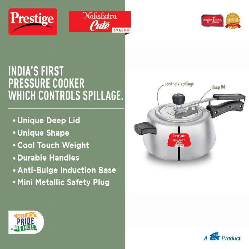 Prestige Svachh Nakshatra Cute Aluminium Pressure Cooker - 10788 - 13