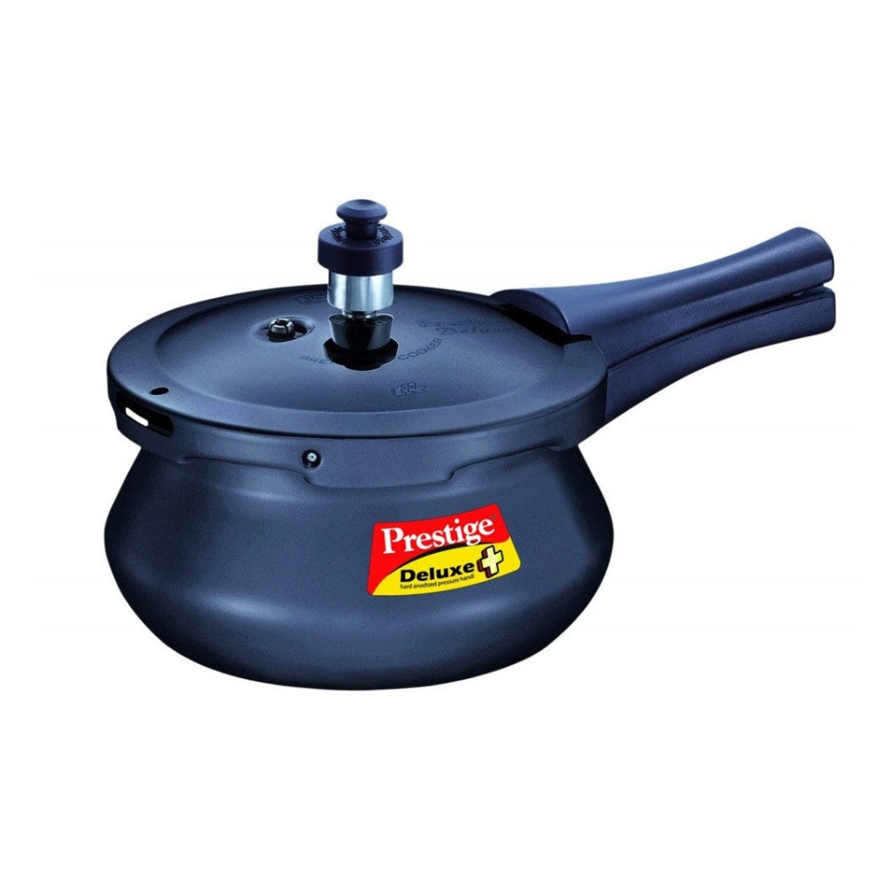 Prestige Deluxe Plus Hard Anodized Handi Pressure Cooker Induction Compatible Black