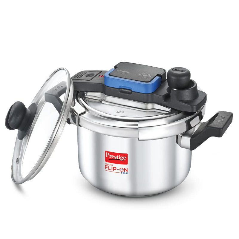 Prestige Svachh Flip-on Stainless Steel Spillage Control Pressure Cooker with Glass Lid - 20157 - 9