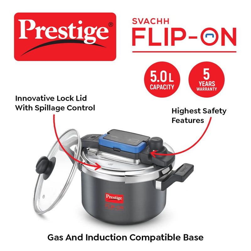 Prestige Svachh Flip-on Hard Anodised Pressure Cooker with Glass Lid 20161 - 8