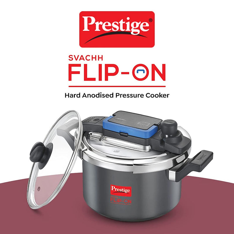 Prestige Svachh Flip-on Hard Anodised Pressure Cooker with Glass Lid 20161 - 7