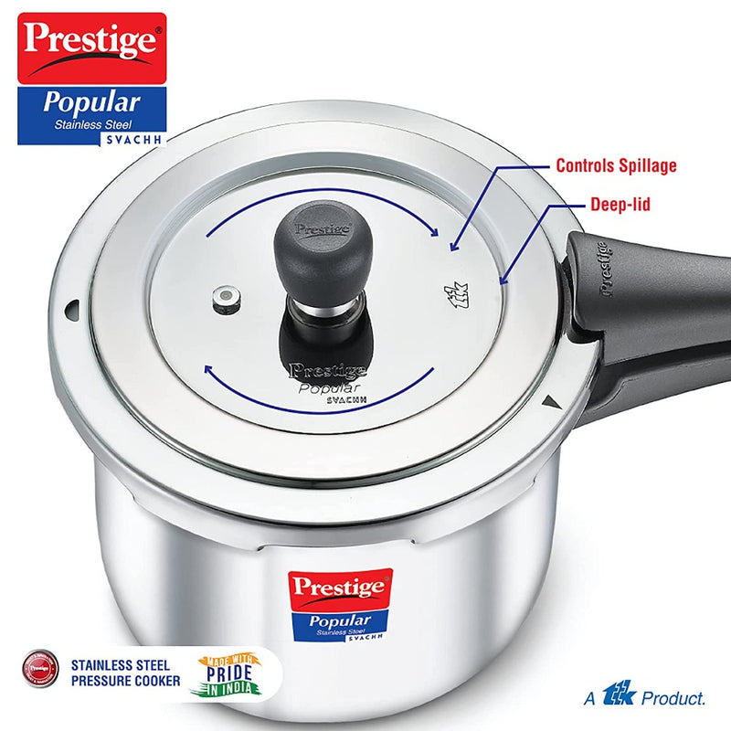 Prestige Popular Svachh Spillage Control Stainless Steel Pressure Cooker - 4