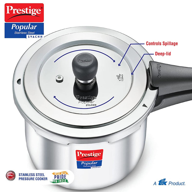 Prestige Svachh Popular 1.5 Litre Stainless Steel Pressure Cooker - 4