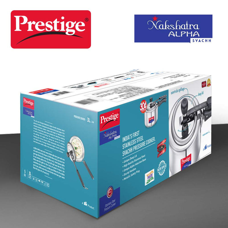 Prestige Svachh Nakshatra Alpha Stainless Steel Pressure Cooker - 20245 - 10