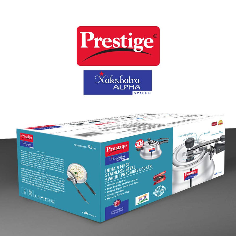 Prestige Svachh Nakshatra Alpha Stainless Steel Handi Pressure Cooker - 20258 - 10