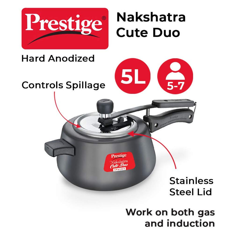 Prestige Svachh Nakshatra Cute Duo Hard Anodised Pressure Cooker - 20260 - 10