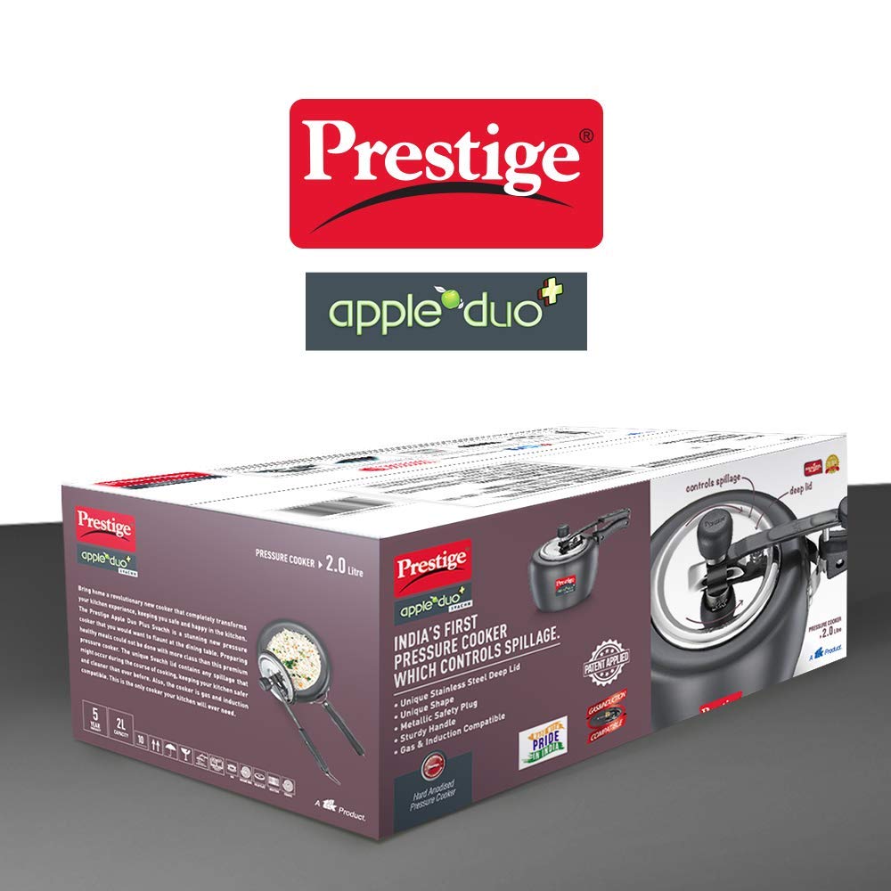 Prestige Svachh Apple Duo Plus Hard Anodized Pressure Cooker Gas