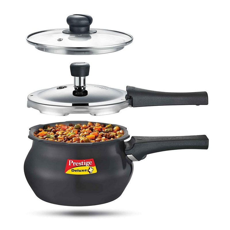 Prestige Deluxe Duo Plus Hard Anodised Handi Pressure Cooker with Glass Lid and 1 Stainless Steel Lid - 20359 - 6