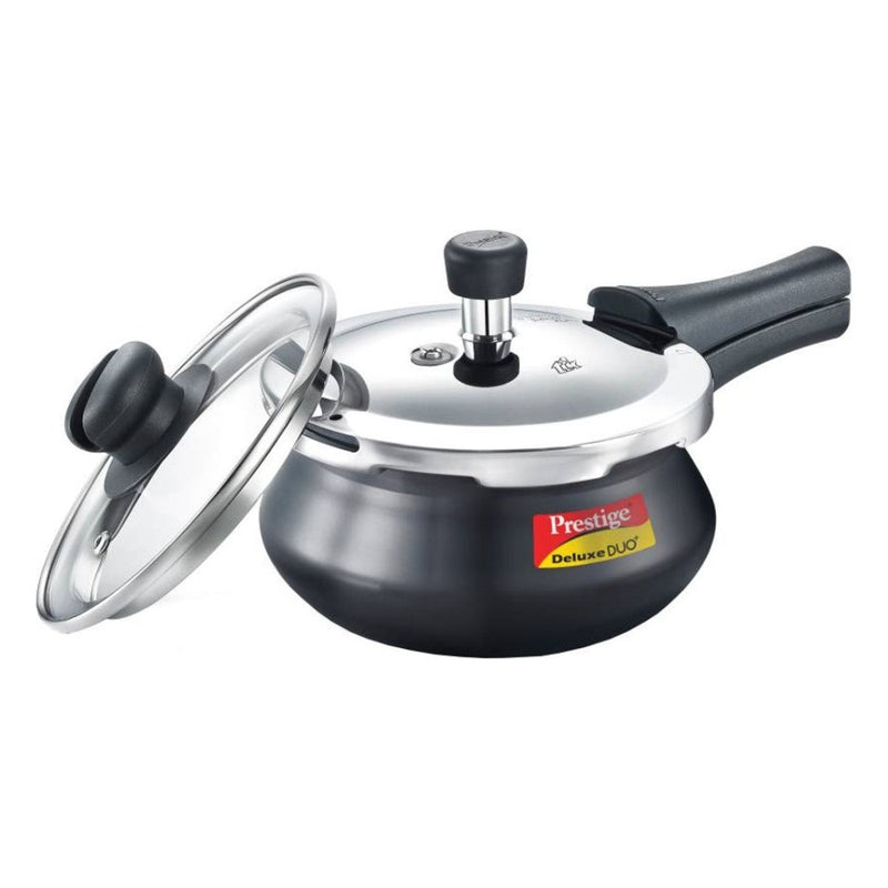 Prestige Deluxe Duo Plus Hard Anodised Handi Pressure Cooker with Glass Lid and 1 Stainless Steel Lid - 20358 - 2