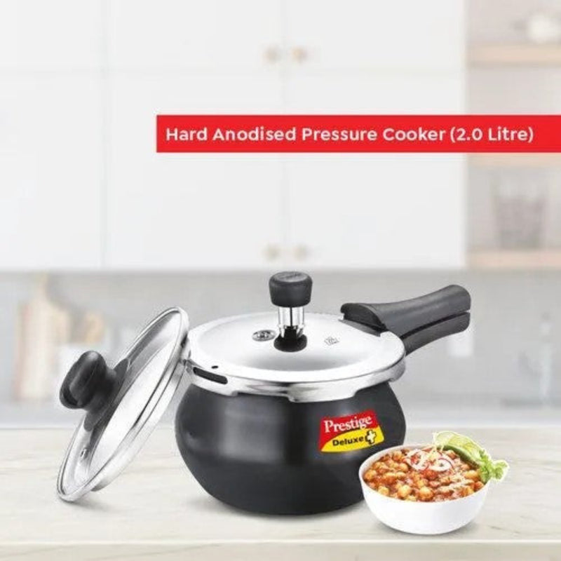 Prestige Deluxe Duo Plus Hard Anodised Handi Pressure Cooker with Glass Lid and 1 Stainless Steel Lid - 20359 - 4