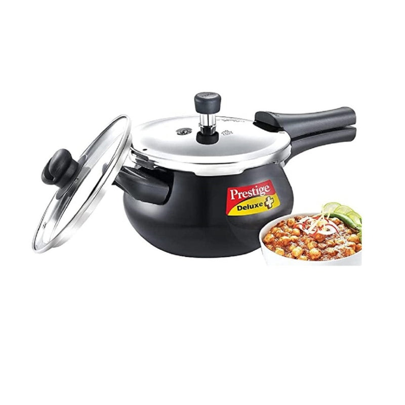 Prestige Deluxe Duo Plus Hard Anodised Handi Pressure Cooker with Glass Lid and 1 Stainless Steel Lid - 20144 - 7