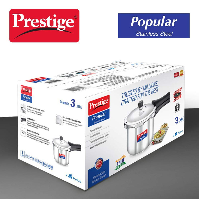 Prestige Popular Stainless Steel Pressure Cooker - 9