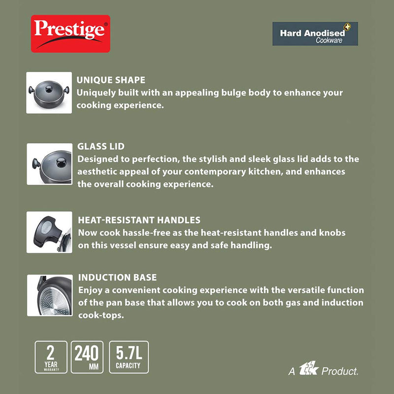 Prestige Hard Anodised Plus Sauce Pan with Glass Lid - 30496 - 10