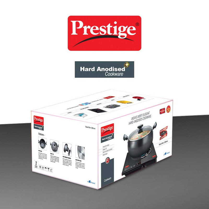 Prestige Hard Anodised Plus Sauce Pan with Glass Lid - 30496 - 12