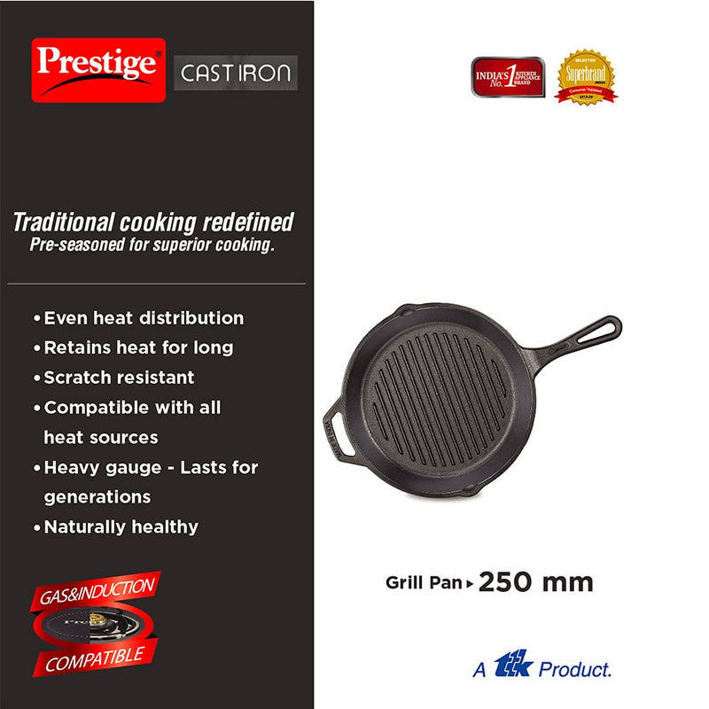 Prestige Cast Iron 25 cm Grill Pan - 30560 - 3